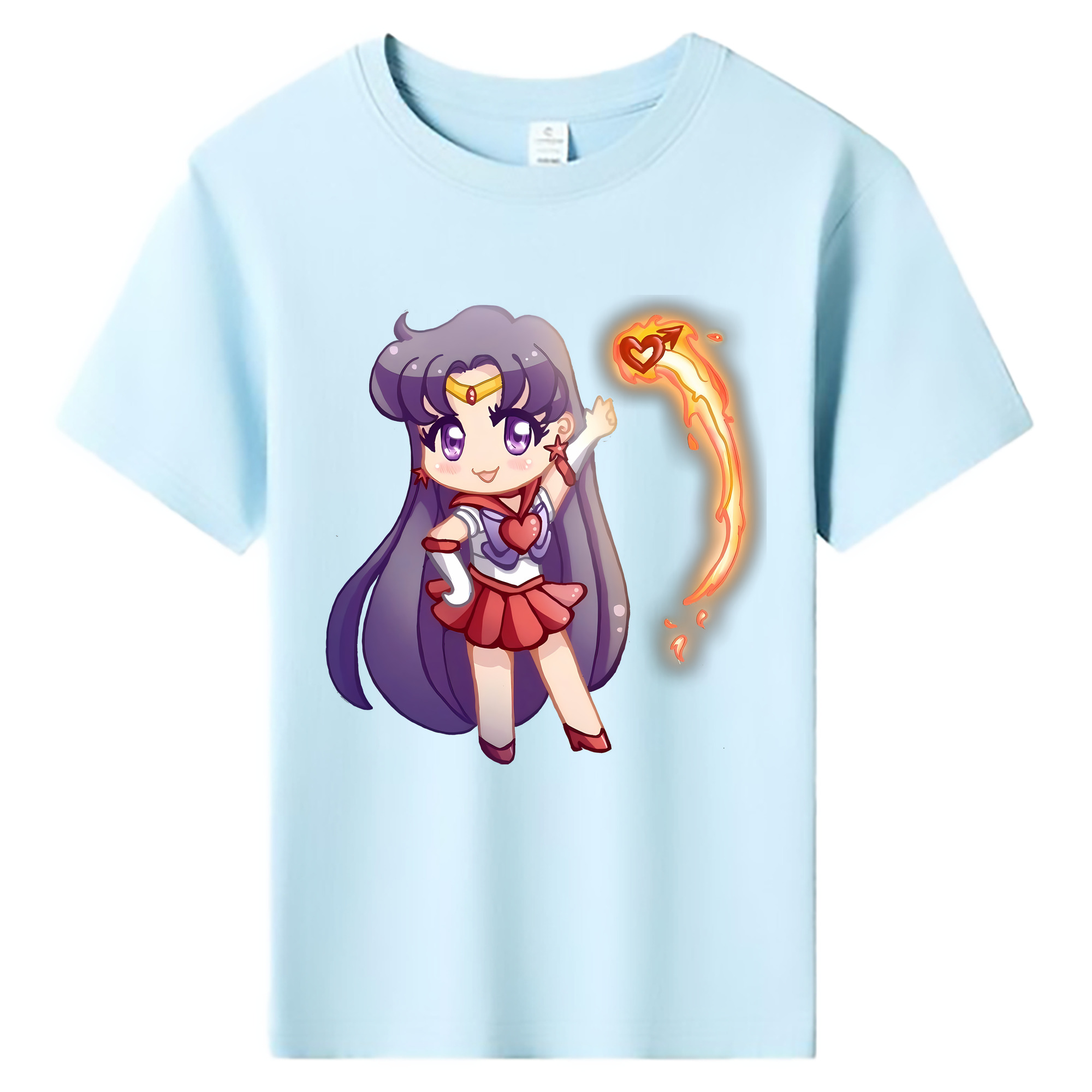 （画像用） 美少女戦士セーラームーン 火野レイ ひの レイ Sailor Moon Hino Rei （セーラーマーズ,Sailor Mars） 綿100％キッズTシャツ（フロントプリント）